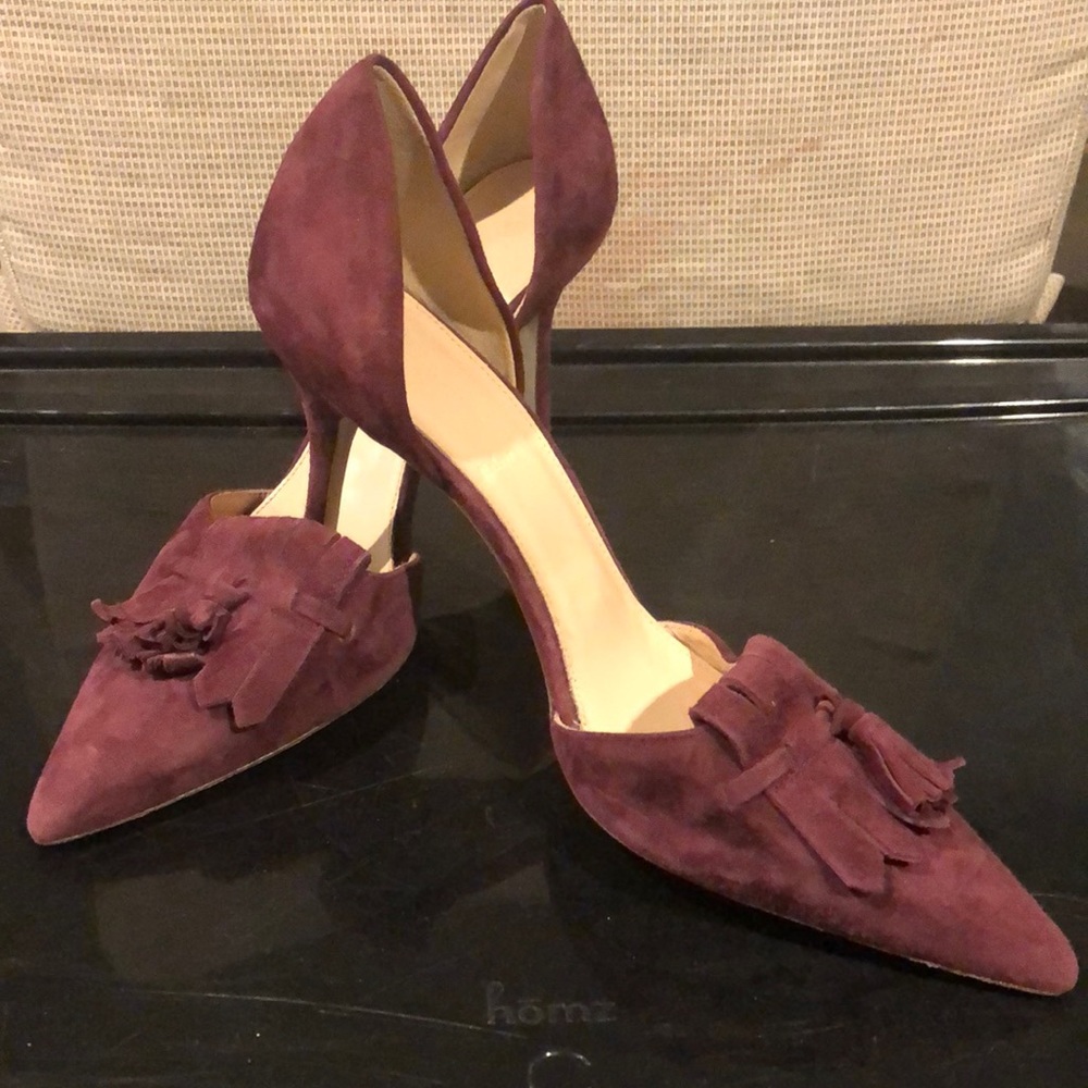 JCrew Elise Suede Pumps with Fringe